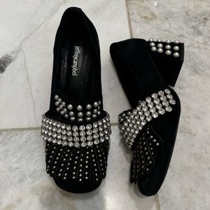 Jeffrey Campbell Pearl and Crystal embellished oxford loafers